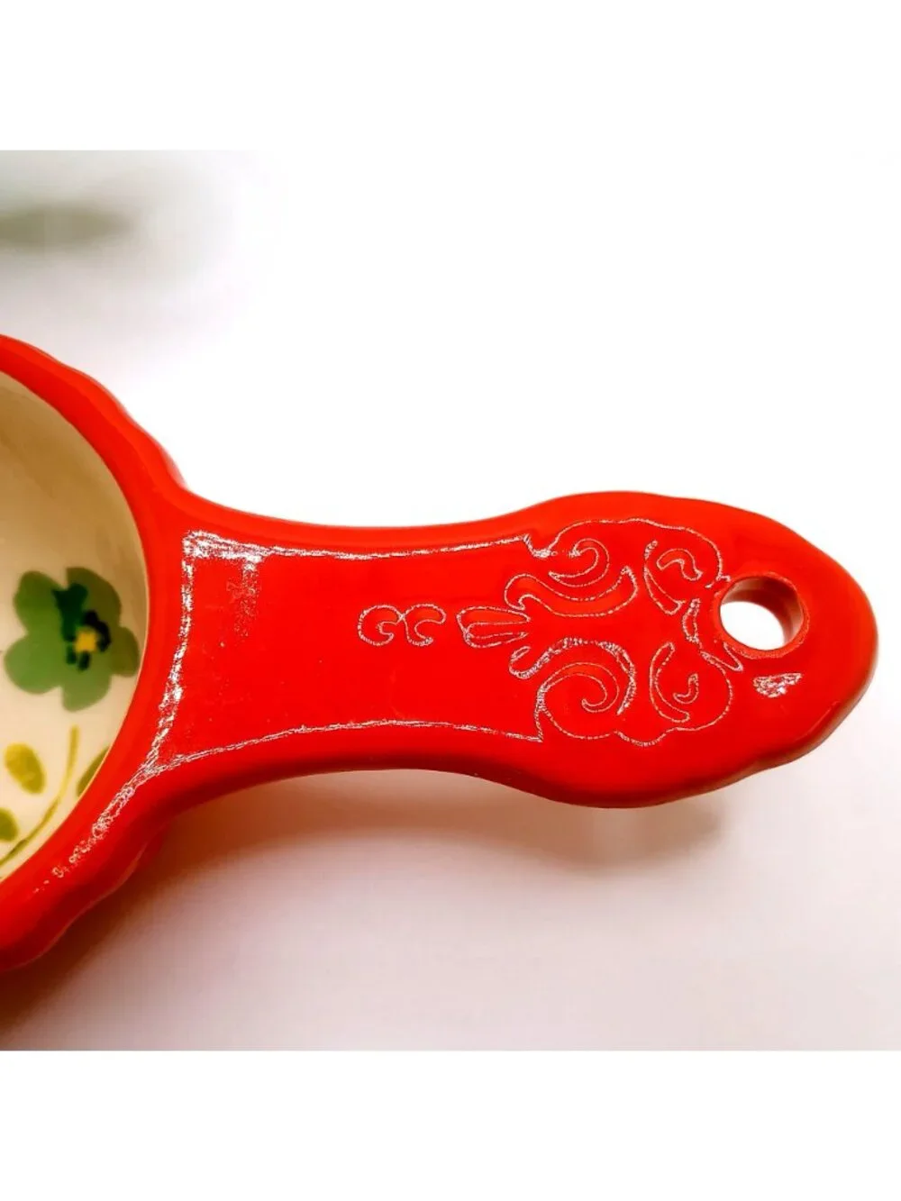 Pioneer Woman Willow Stoneware Measuring Spoon Scoop Set 4 Floral Kitchen Decor